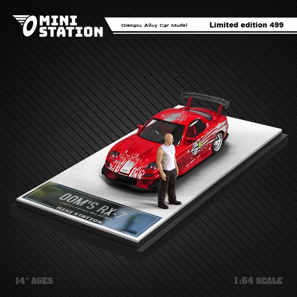  Mô hình xe fast & furious Dom's RX-7 limited 499pcs Mini Station 1:64 MS644705 