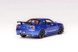  Mô hình xe Nissan NISMO R34 GT-R Z-tune Bayside Blue tỉ lệ 1:64 Motorhelix M63416 