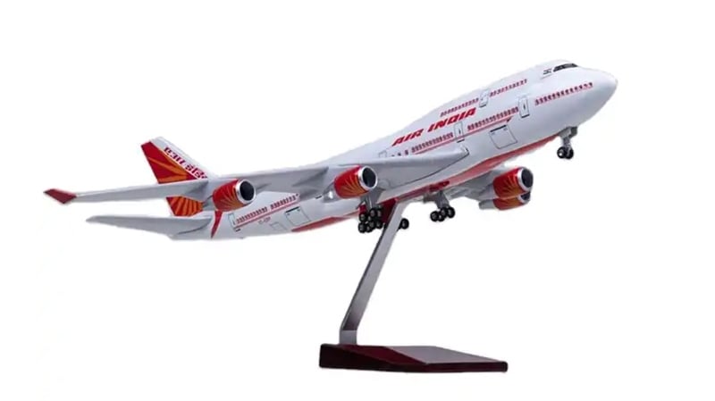  Mô hình máy bay Air India Boeing B747 47cm có đèn led tự động theo tiếng vỗ tay hoặc chạm MB47051 