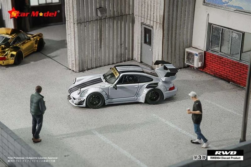  Mô hình xe Porsche 964 RWB Rauh Welt GT Smoothie silver tỉ lệ 1:64 Star model OT64200 