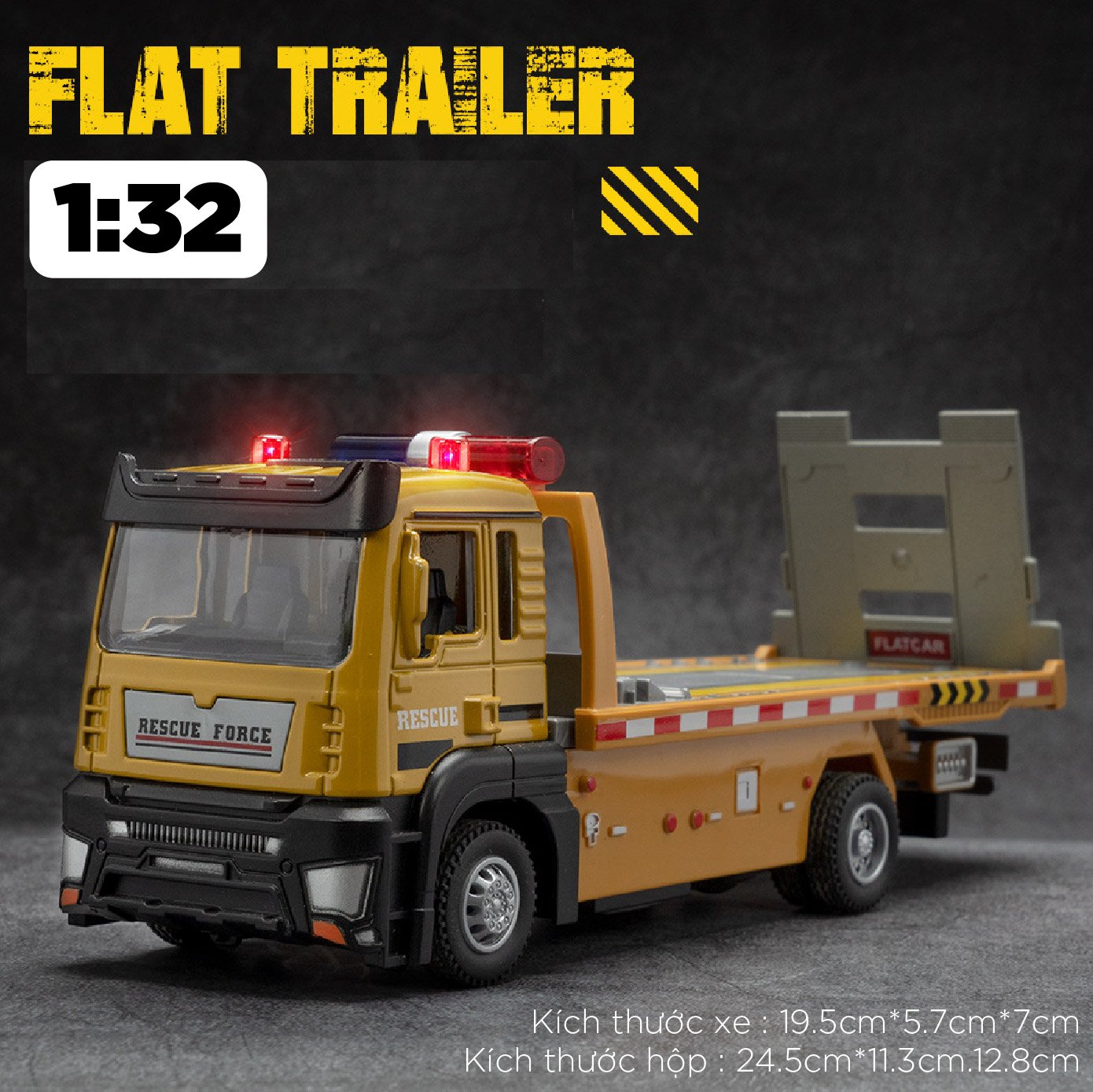  Mô hình xe tải cứu hộ có đèn và âm thanh tỉ lệ 1:32 Alloy Model OT475 