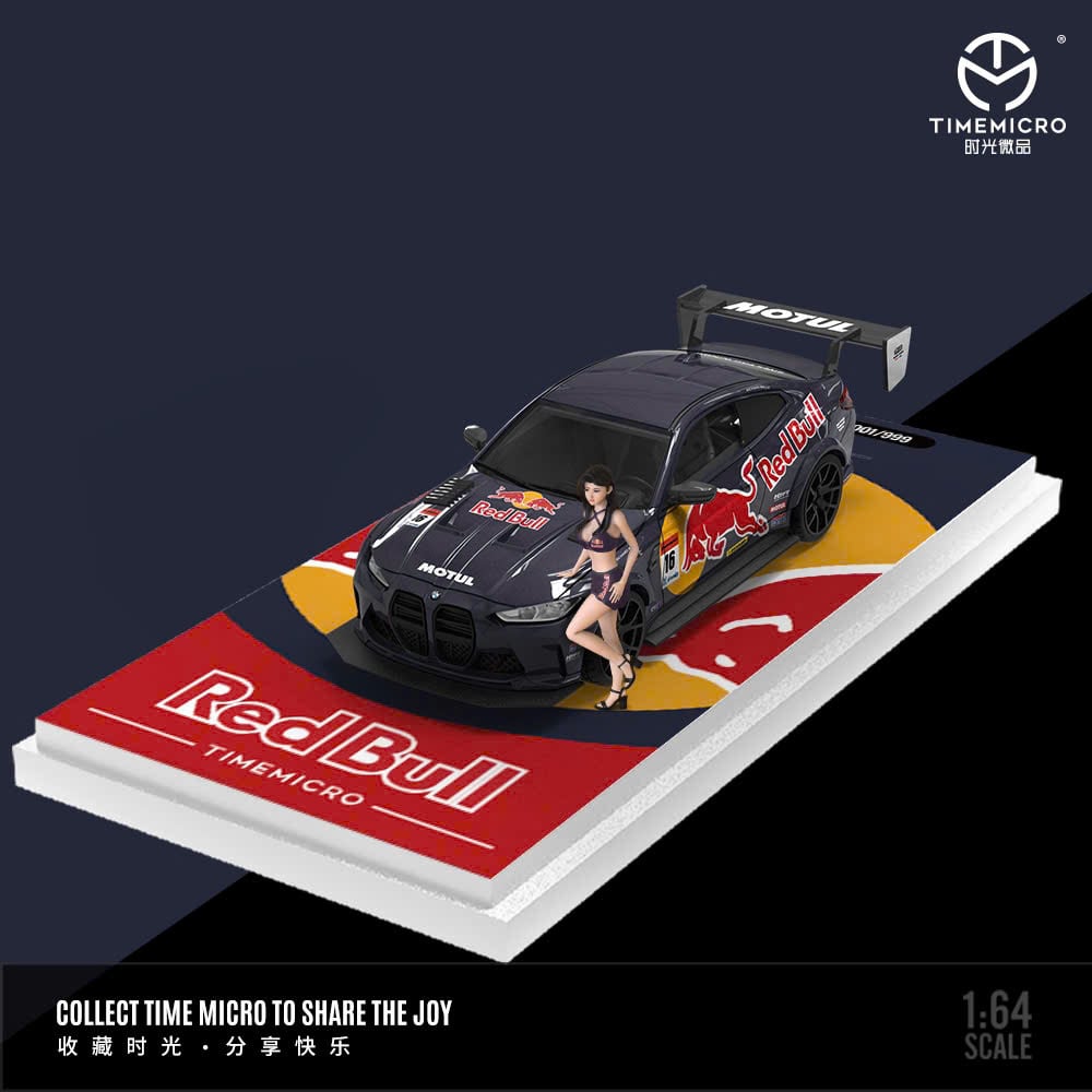  Mô hình xe BMW M4 Modified Edition Red Bull black limited edtion 999pcs tỉ lệ 1:64 Time micro TM646813 