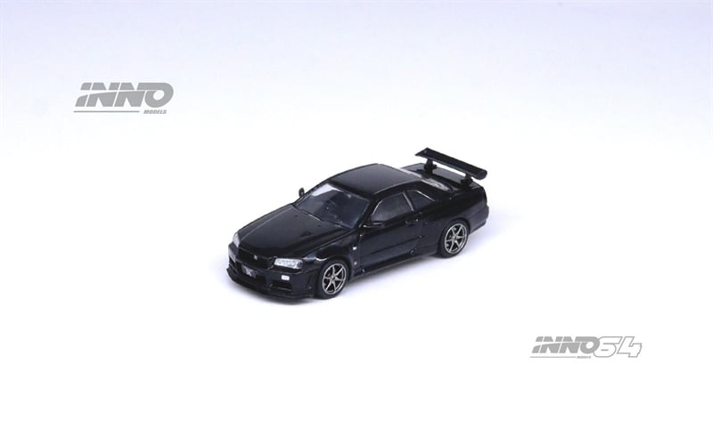  Mô hình xe Nissan Skyline GT-R R34 V-SPEC black tỉ lệ 1:64 INNO64 IN64-R34VS-BLA 