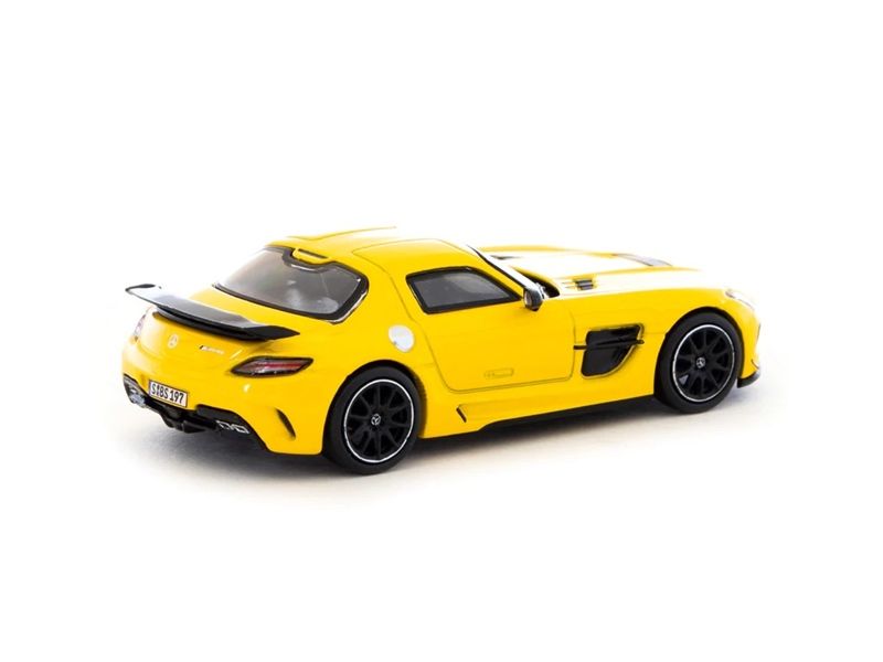  Mô hình xe Mercedes-Benz SLS AMG Coupé BlackYellow tỉ lệ 1:64 Tarmac Works 