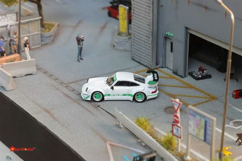 Mô hình xe Porsche RWB964 GT Wing Green tỉ lệ 1:64 Star Model OT64318 