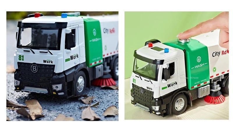  Mô hình xe vệ sinh đường phố, có bòn chứa nước tỉ lệ 1:24 Metal DieCast OT298 