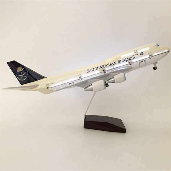  Mô hình máy bay Saudi Arabia Boeing B747-400 Ả Rập 47cm 1:150 có đèn led tự động theo tiếng vỗ tay hoặc chạm MB47018 