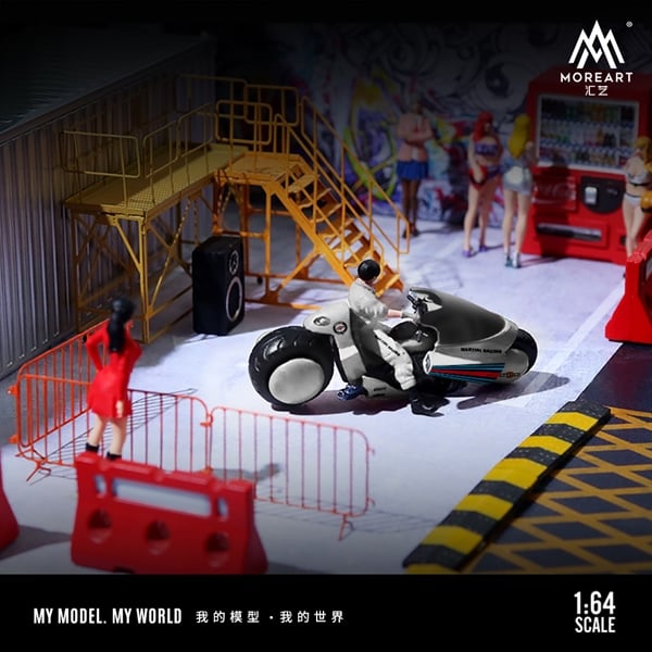  Mô hình nhân vật và mô tô Akira Martini Human's figure Set tỉ lệ 1:64 Modernart More art MO222120 