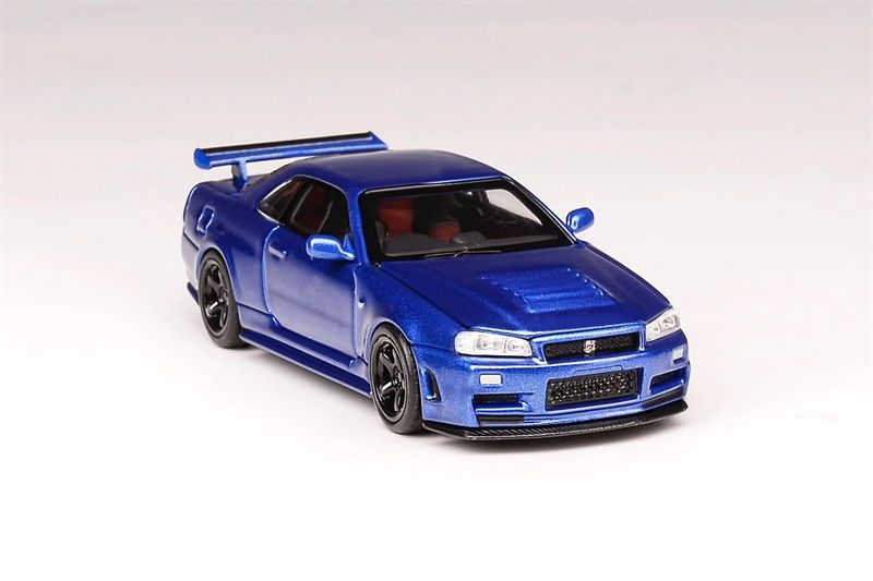  Mô hình xe Nissan NISMO R34 GT-R Z-tune Bayside Blue tỉ lệ 1:64 Motorhelix M63416 