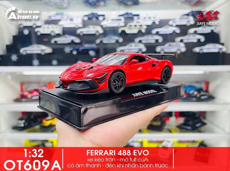 Mô hình xe Ferrari 488 Challenge EVO 2020 tỉ lệ 1:32 Jiaye model VB32743 OT32039 