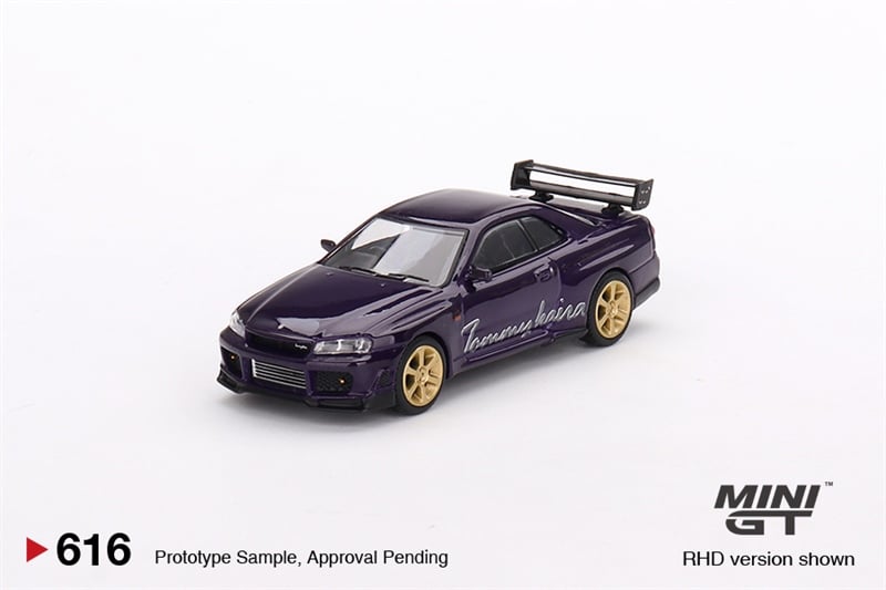  Mô hình xe ô tô Nissan Skyline GT-R (R34) Tommykaira R-z Midnight Purple tỉ lệ 1:64 MiniGT 