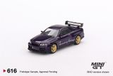  Mô hình xe ô tô Nissan Skyline GT-R (R34) Tommykaira R-z Midnight Purple tỉ lệ 1:64 MiniGT 