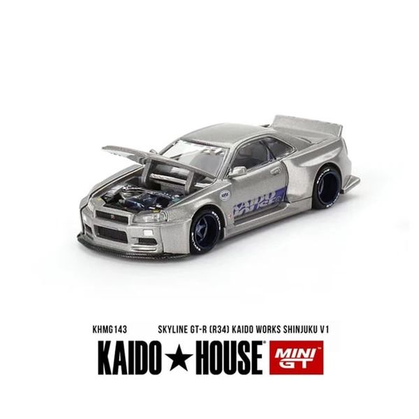  Mô hình xe Nissan Skyline GT-R (R34) Kaido Works SHINJUKU V1 Loose tỉ lệ 1:64 KHMG143 