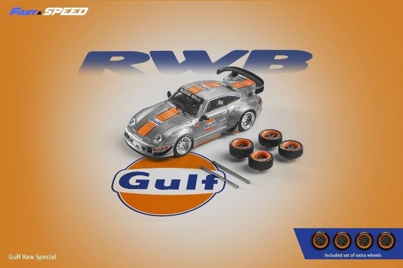  Mô hình xe Porsche Rauh-Welt RWB993 GT Wing Gulf Raw Titanium tỉ lệ 1:64 Fast Speed OT64172 