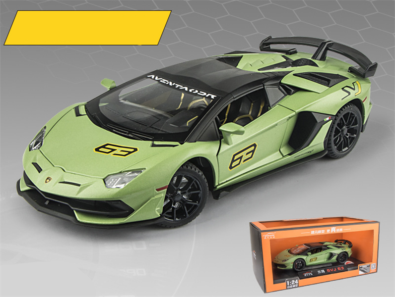  Mô hình xe Lamborghini Aventador Svj63 đánh lái được full open, mui xe có thể tháo rời 1:24 Miniauto DC24301 