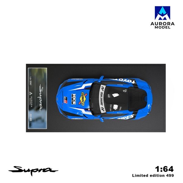  Mô hình xe Toyota Supra A90 Blue Speedmaster tỉ lệ 1:64 AURORA MODEL AM647411 