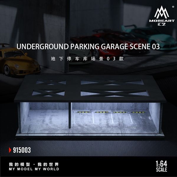  Hộp trưng bày mica mô phỏng Underground parking garage lighting version assembly scene 03 tỉ lệ 1:64 More Art MO915003 