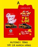 Bao lì xì hình xe kiểu bao dọc chúc mừng năm mới 2025 kích thước 8x16cm Autono1 LX008 