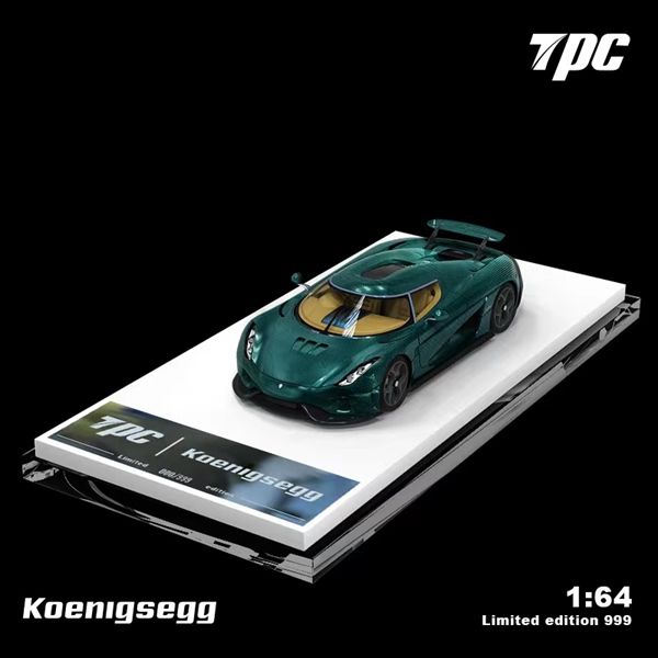  Mô hình xe Koenigsegg Regera limited edition 999pcs Green Carbon Ghost 1:64 TPC Models TPC644901 