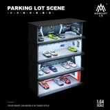  Hộp trưng bày mica mô phỏng bãi đỗ xe LAMBORGHINI kích thước 30x13.3x10cm tỉ lệ 1:64 MoreArt MO914005 