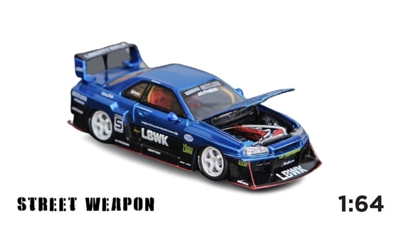  Mô hình xe ô tô Nissan ER35 SWNER34 #5 tỉ lệ 1:64 Street weapon SW64043 