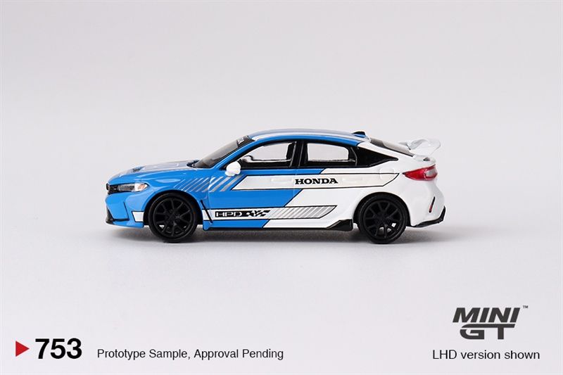  Mô hình xe Honda Civic Type R #3 2023 Pace Car Blue tỉ lệ 1:64 MiniGT MGT00753 