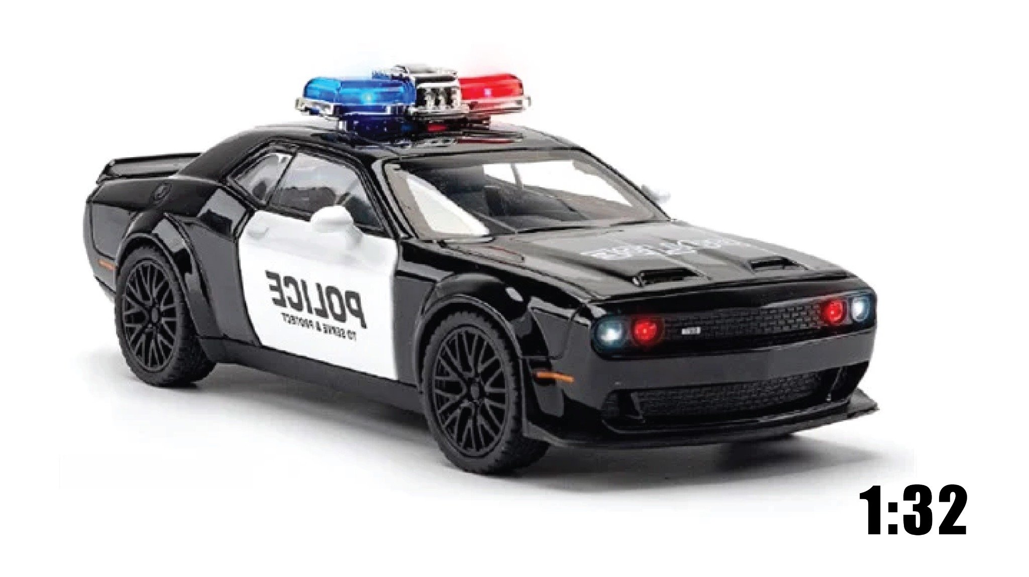  Mô hình xe ô tô Police Dodge Challenger Hellcat tỉ lệ 1:32 Alloy Car OT32037 