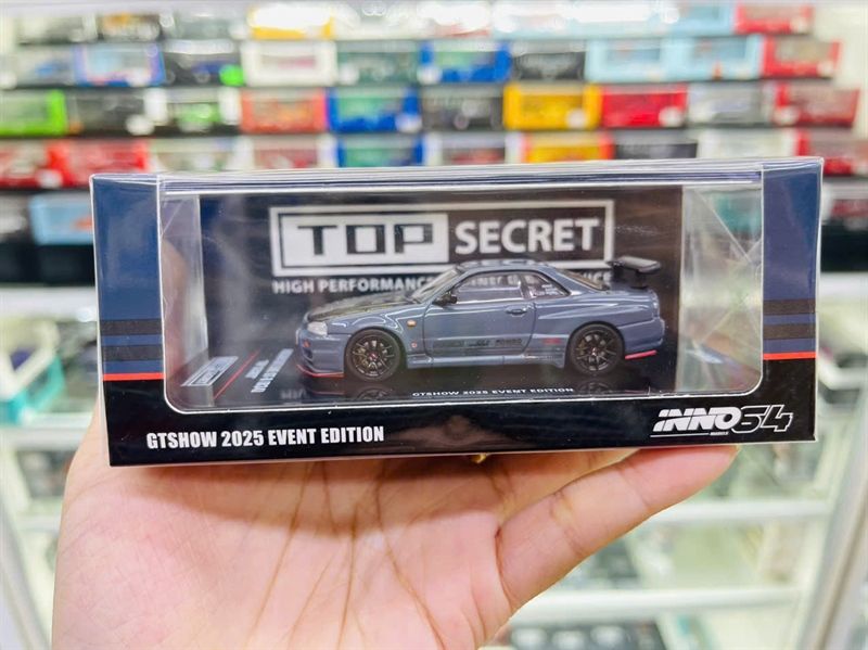  Mô hình xe Nissan BNR34 GT-R500 NAGATA 500 Spec Special Edition | 2025 CHINA GT SHOW tỉ lệ 1:64 Inno64 IN64-R34TS-GTSHOW25 