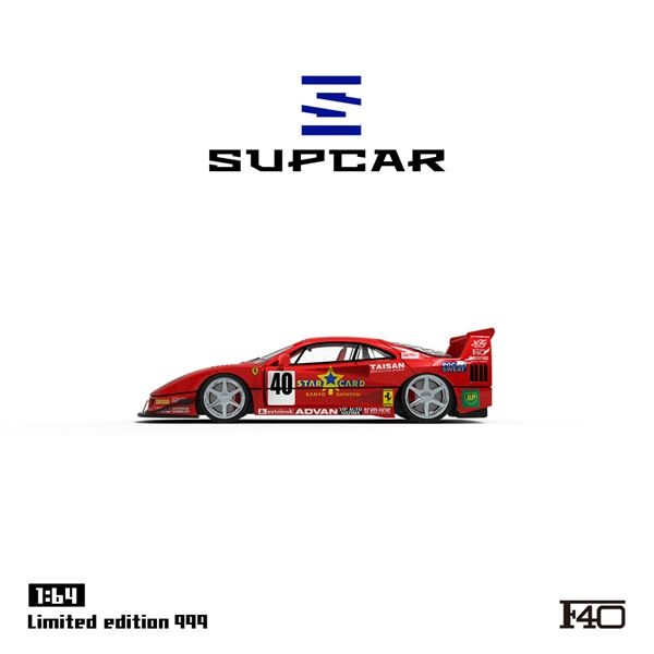  Mô hình xe Ferrari F40 racing STAR CARD TAISAN SOLENOID PUMP #40 tỉ lệ 1:64 Supcar SC64035 