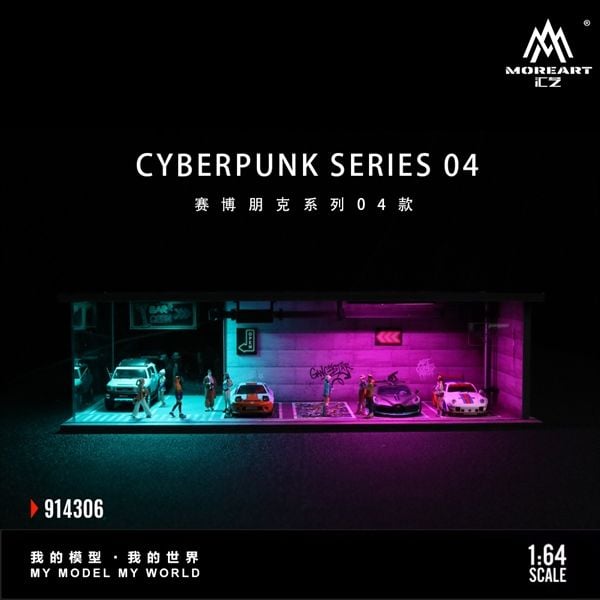  Hộp trưng bày mica mô phỏng Cyberpunk Series có đèn tỉ lệ 1:64 MO914306 