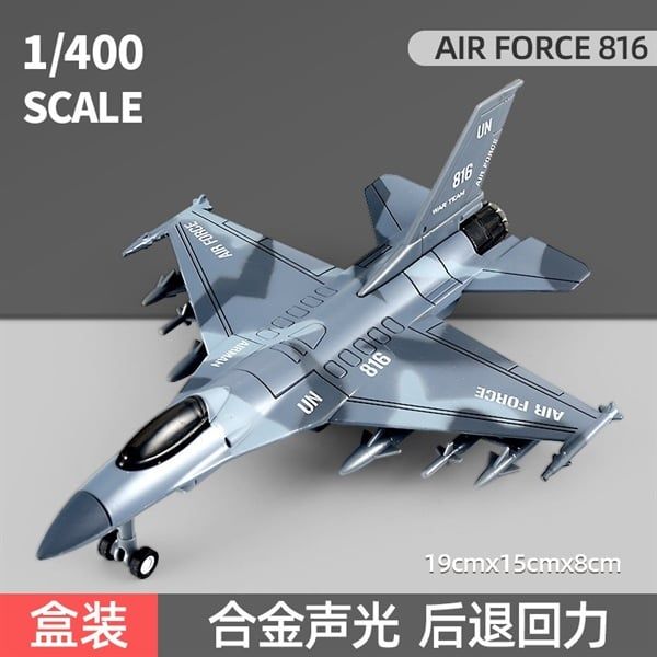  Mô hình máy bay chiến đáu F16 Camo grey có đèn có âm tahnh MB22024 