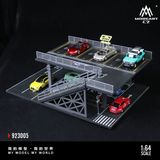  Hộp trưng bày mô phỏng A-Steel frame structure platform parking scene tỉ lệ 1:64 MoreArt MO923005 