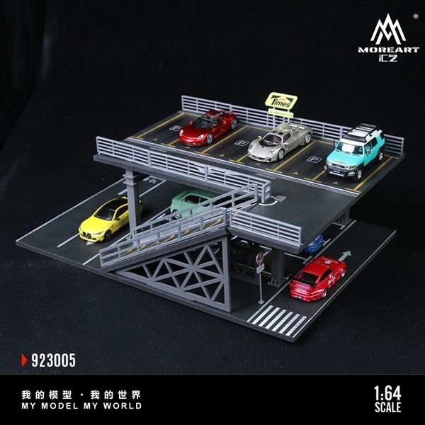  Hộp trưng bày mô phỏng A-Steel frame structure platform parking scene tỉ lệ 1:64 More Art MO923005 
