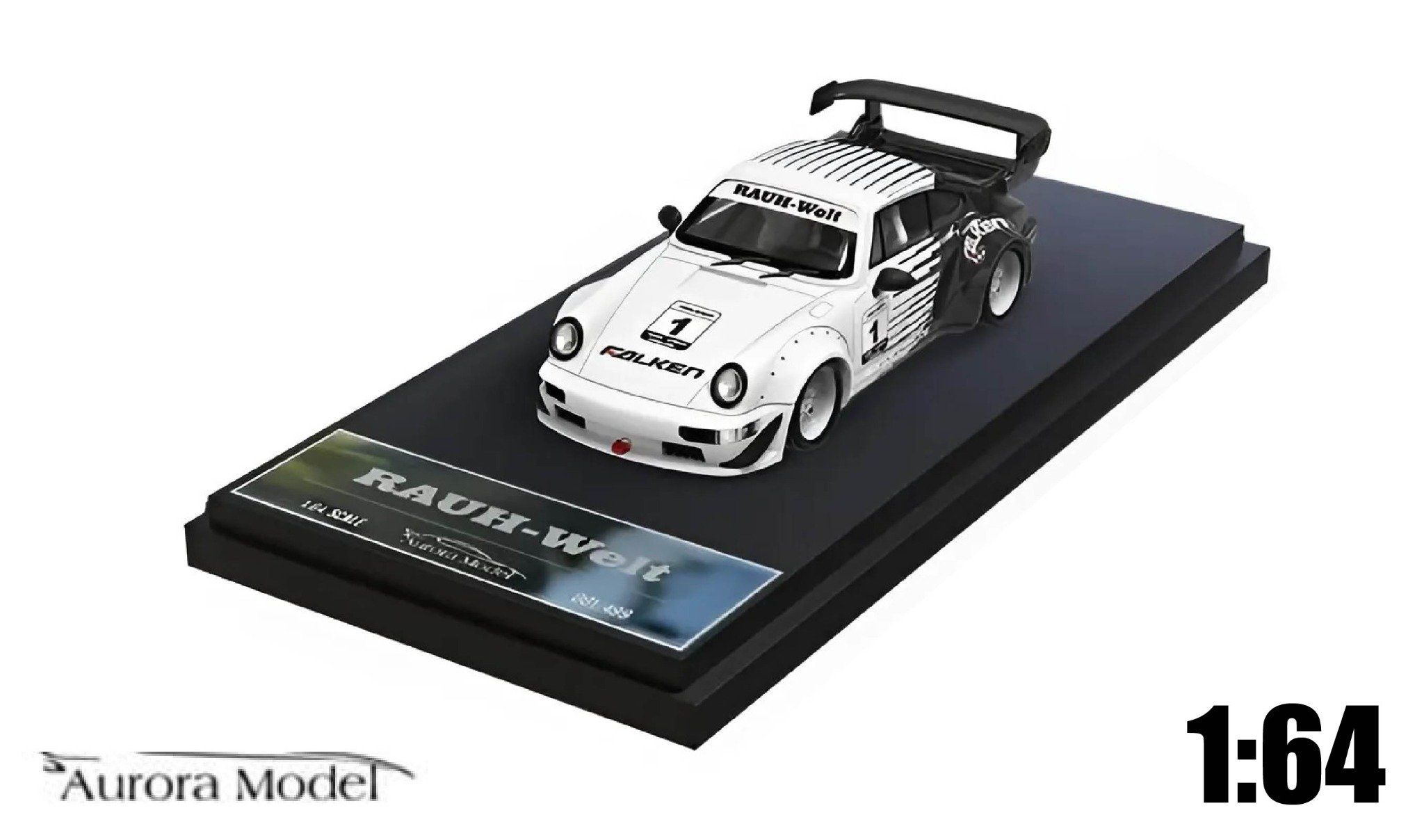  Mô hình Porsche 964 Black and White Falken tỉ lệ 1:64 Aurora Model AM640860 