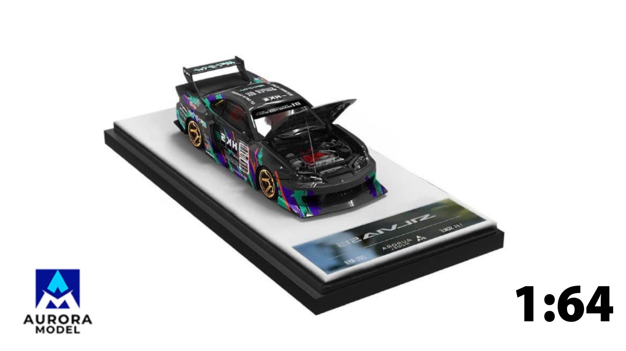  Mô hình xe Nissan S15 HKS tỉ lệ 1:64 Aurora Model AM646008 