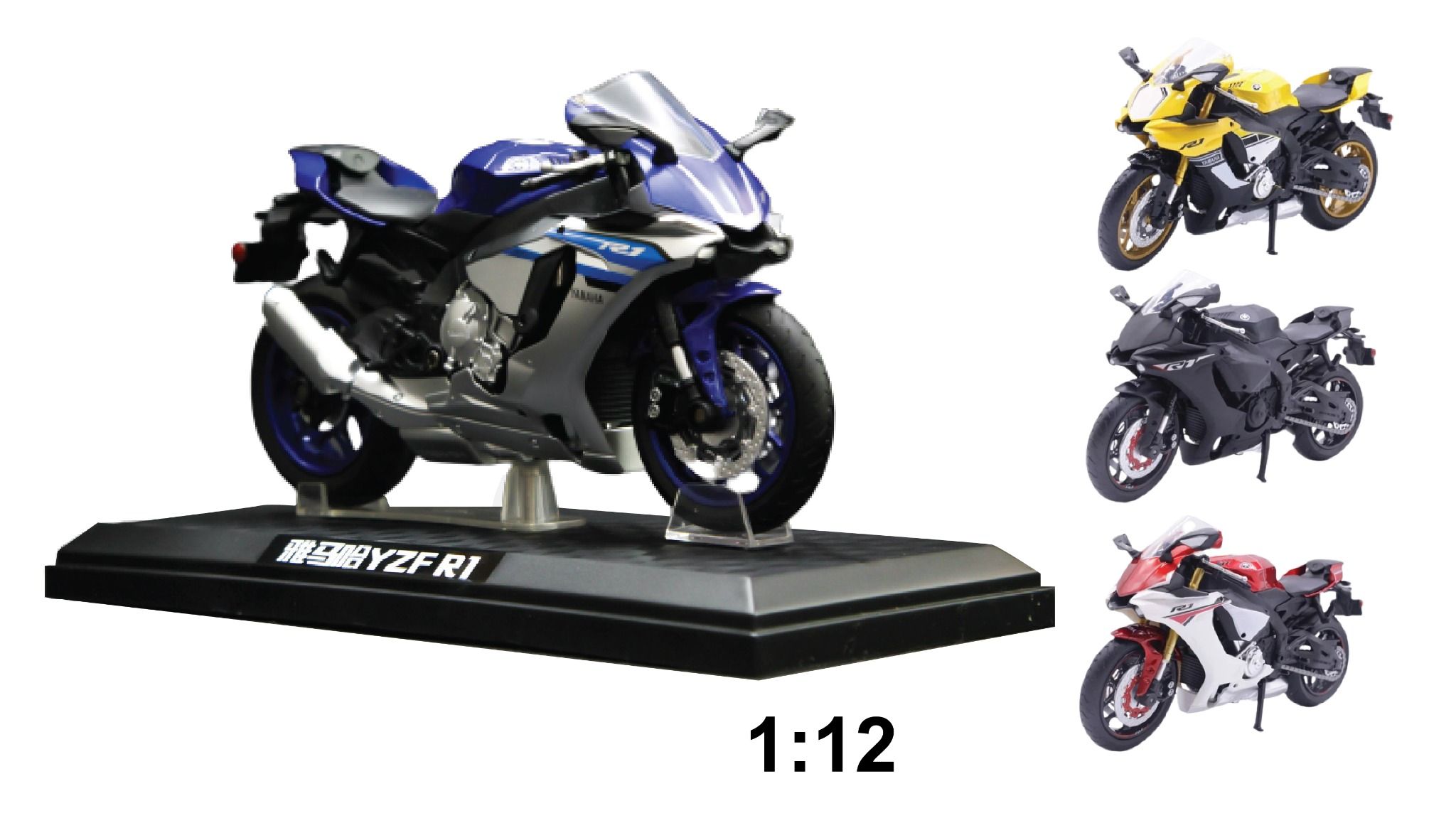 Xe mô hình mô tô Yamaha R1 tỷ lệ 112  Blue Mô Hình