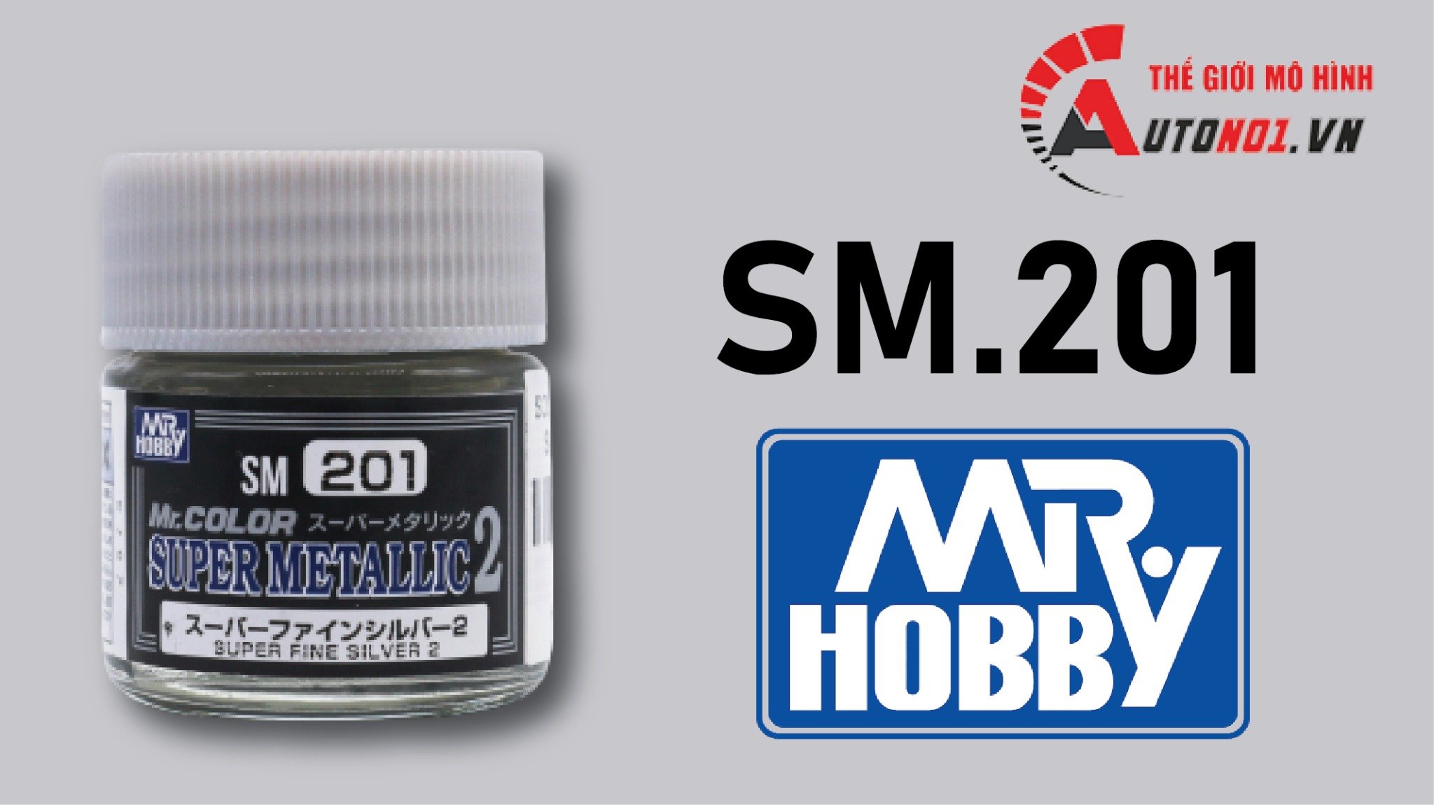  Lacquer sm201 super fine silver sơn mô hình màu bạc sáng 10ml Mr.Hobby SM201 