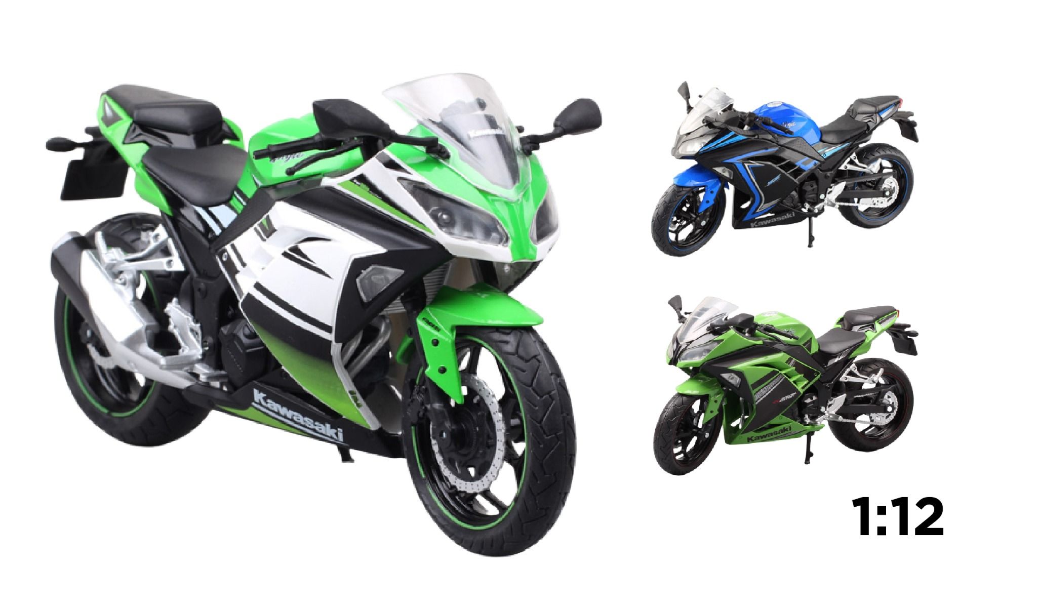  Mô hình xe mô tô Kawasaki Ninja 250 tỉ lệ 1:12 Automax 5796 