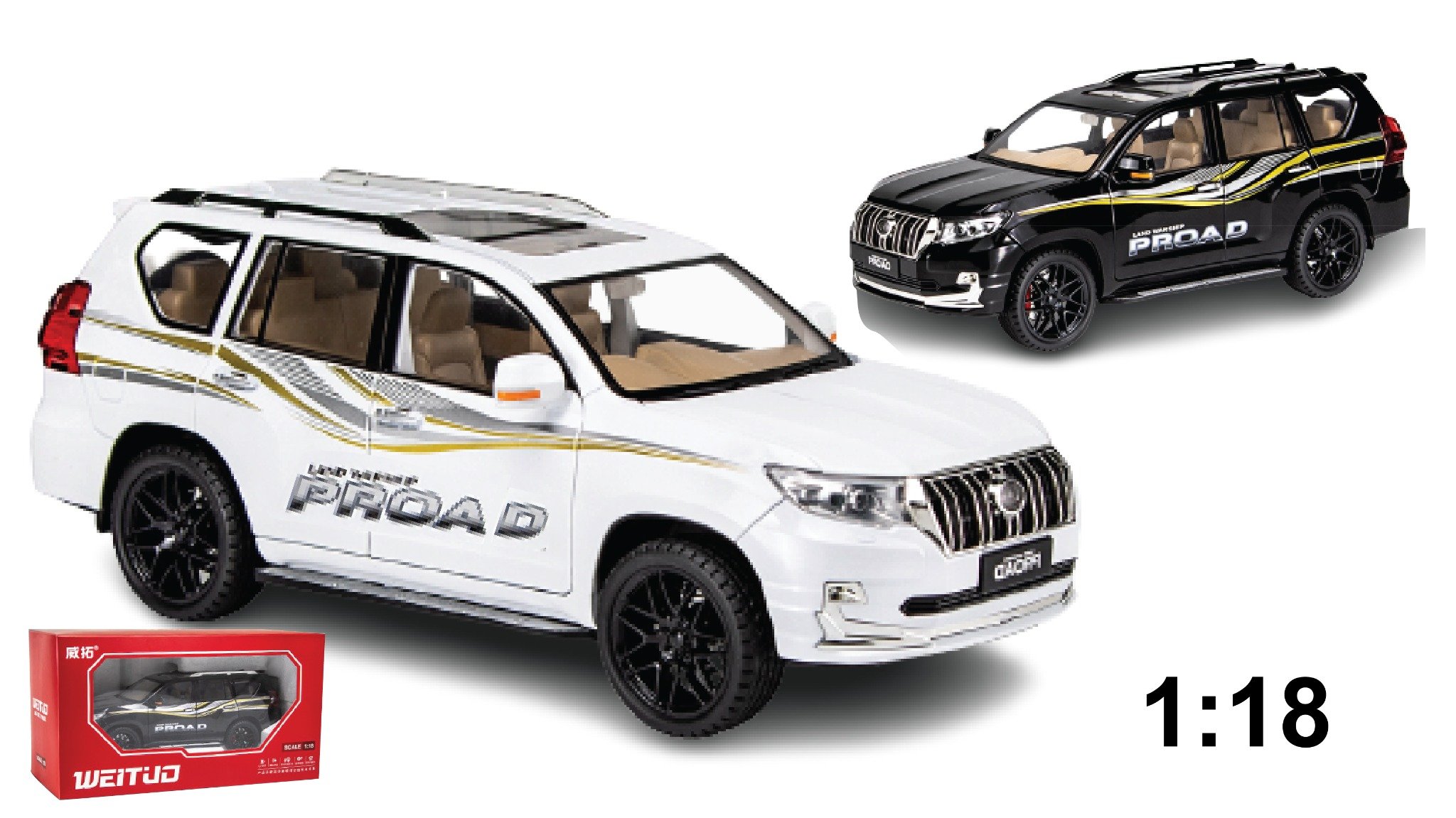  Mô hình Toyota Land Cruiser Prado 1:18 Weitug 7846 