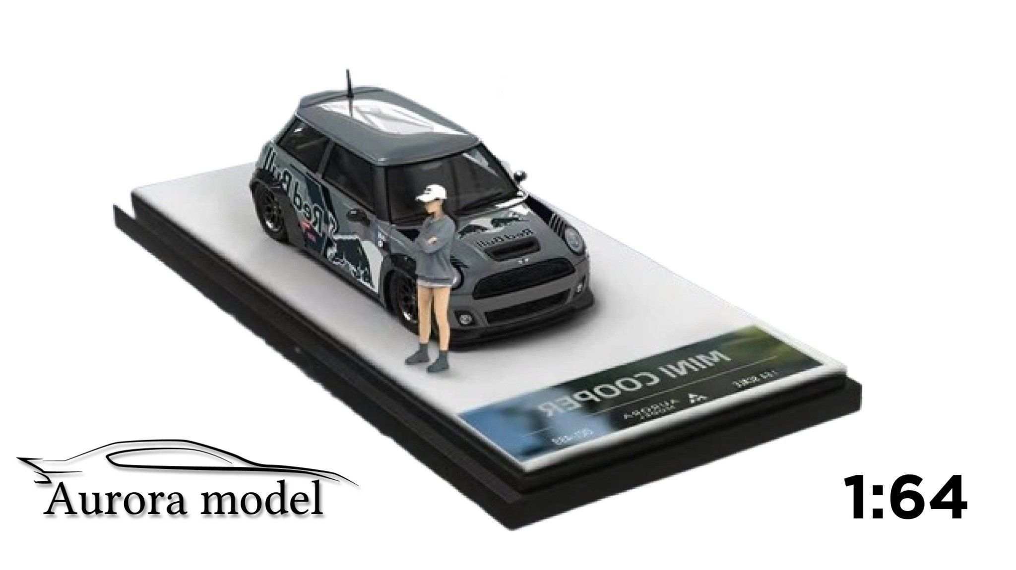  Mô hình xe Mini Cooper Redbull Livery Limited 499 pcs tỉ lệ 1:64 Aurora model AM643627 
