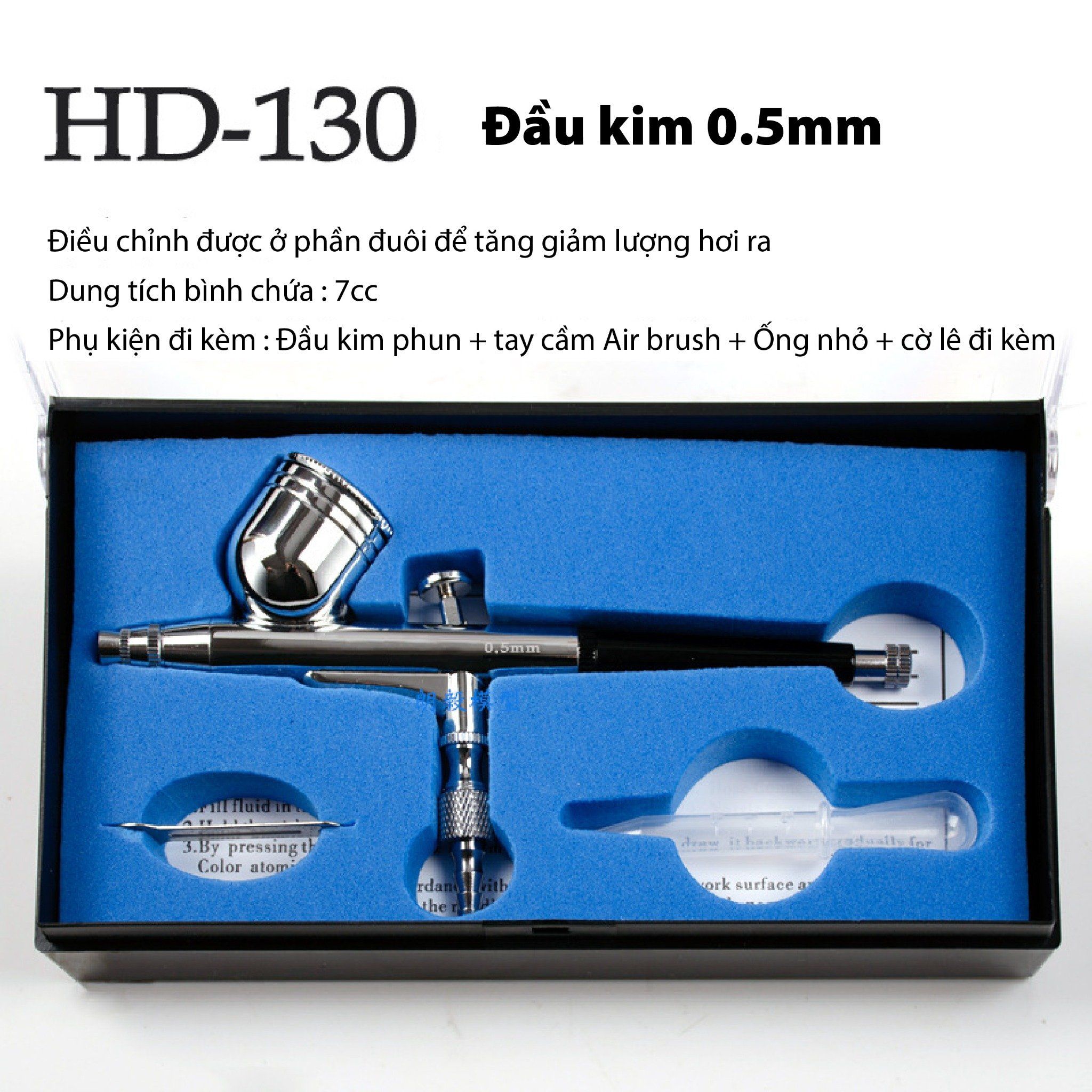  Dụng cụ súng sơn air brush đầu phun 0.2/ 0.3/ 0.5mm cơ bản holder HD-130 PK241 