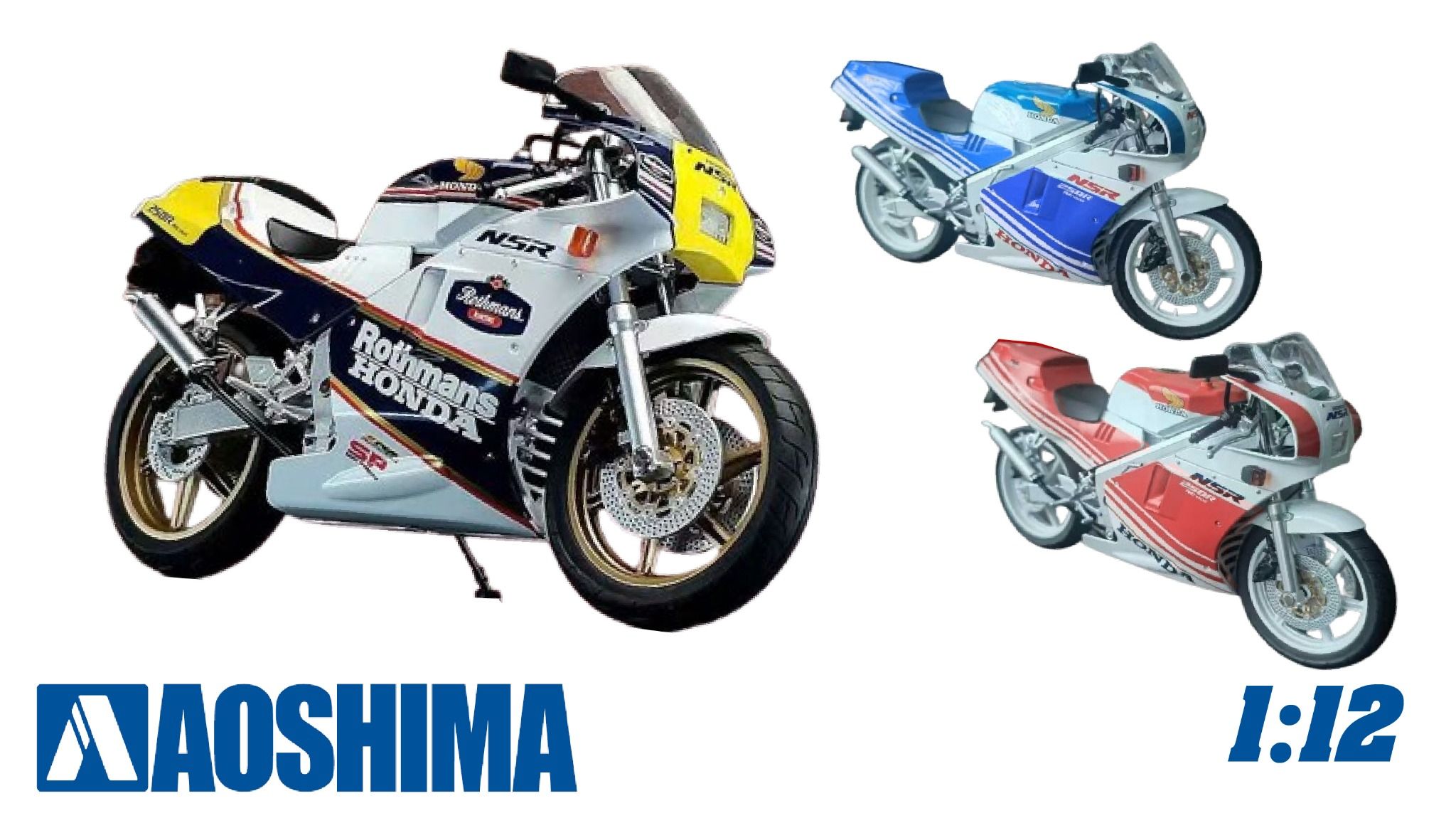  Mô hình xe mô tô Honda NSR 250R SP R4 tỉ lệ 1:12 Aoshima MT12003 
