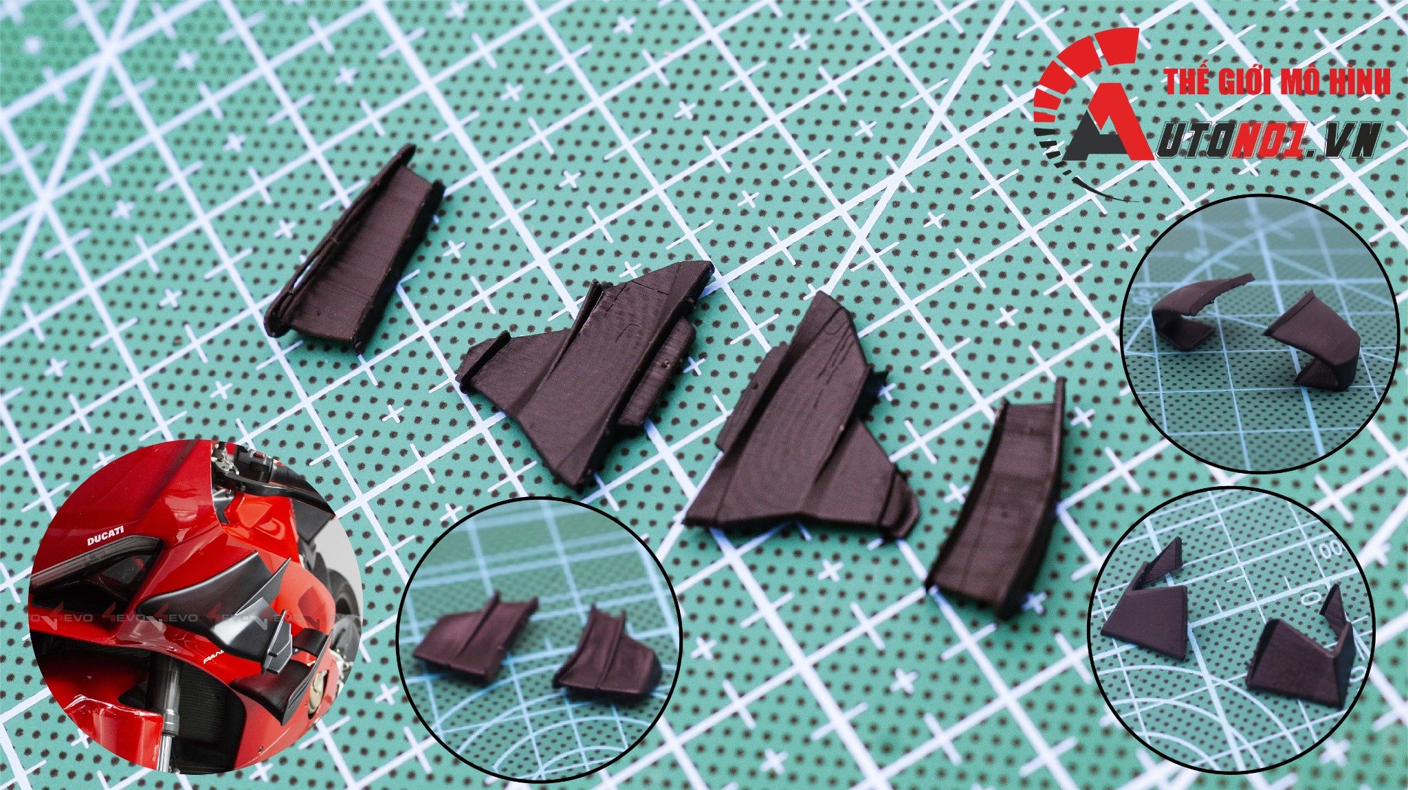  Phụ kiện độ cánh gió winglets v twin cho mô tô 1:12 PK087 