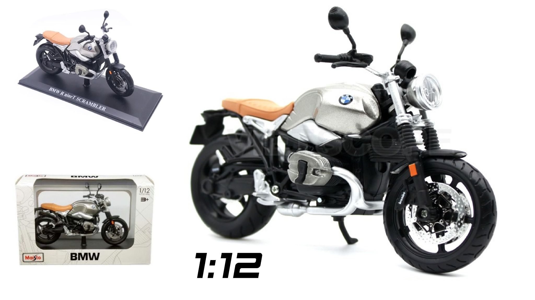  Mô hình xe Bmw r nine t scrambler 1:12 Maisto 6886 