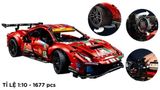  Mô hình xe ô tô lắp ghép Ferrari 488 GTE No.51 Technic 1677 pcs tỉ lệ 1:10 LG008 