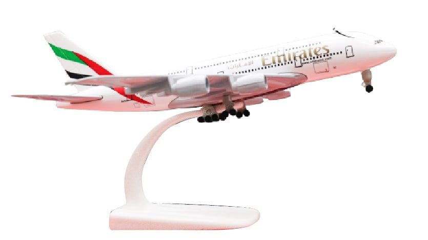  Mô hình máy bay Emirates A6-EEI Airbus A380 có bánh xe 20cm MB20036 
