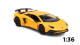  Mô hình xe Lamborghini Aventador 750-4 SV coupe yellow tỉ lệ1:36 Alloy OT161 