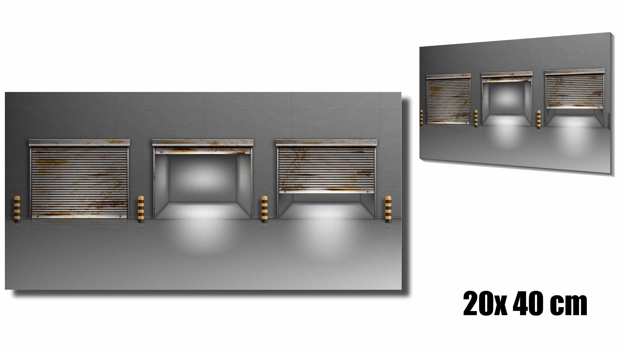  Diorama trưng bày 1 mặt background Nhà kho gray dành cho mô hình DR022 