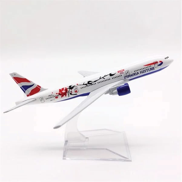  Mô hình máy bay bằng kim loại Anh Quốc Plum British Airlines Boeing B777 16cm MB16193 