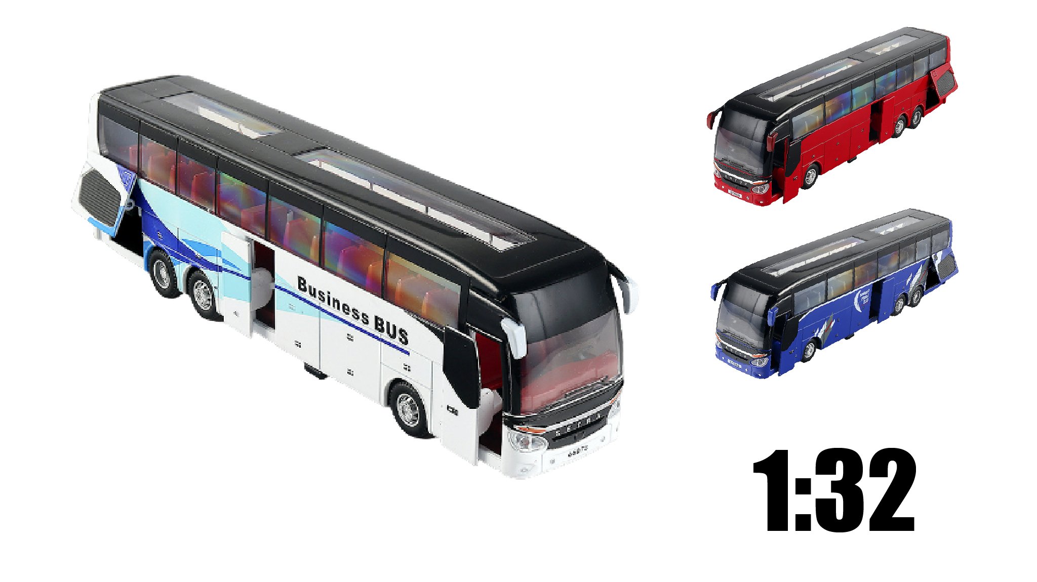  Mô hình xe buýt tốc hành bằng kim loại có đèn và âm thanh tỉ lệ 1:32 OT219 